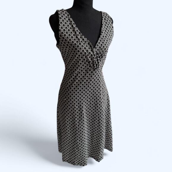 Louie et Lucie Sleeveless funky pattern midi shift dress sz med geometric - Picture 1 of 8